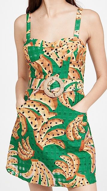 Green Raining Bananas Mini Dress | Shopbop
