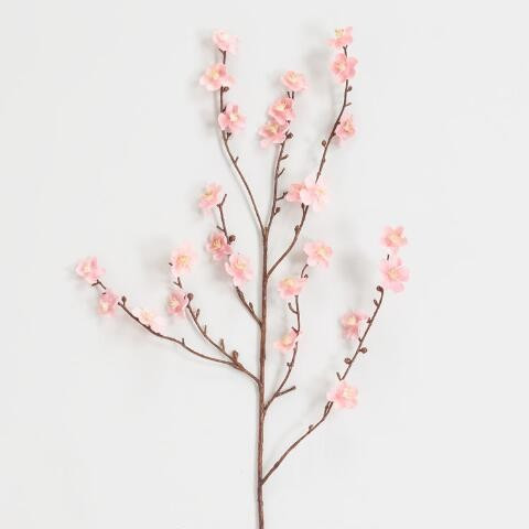 Faux Pink Velvet Plum Blossom Stem | World Market