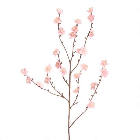 Faux Pink Velvet Plum Blossom Stem | World Market