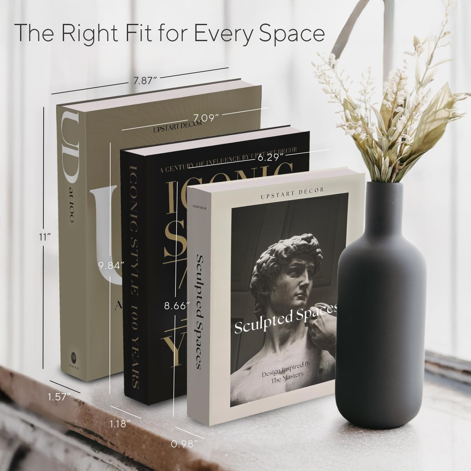 Aesthetic Decorative Books Set of 3 Designer Fake Books for Decoration to Enhance Mid Century Cof... | Amazon (US)