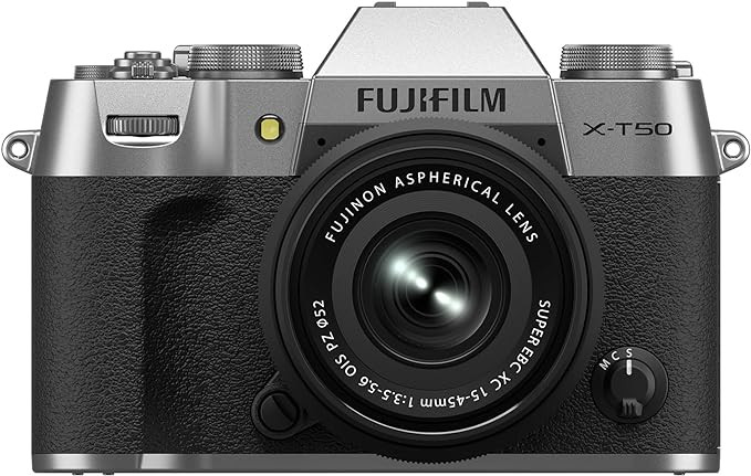 Fujifilm X-T50 Mirrorless Digital Camera XC15-45mmF3.5-5.6 OIS PZ Lens Kit - Silver | Amazon (US)