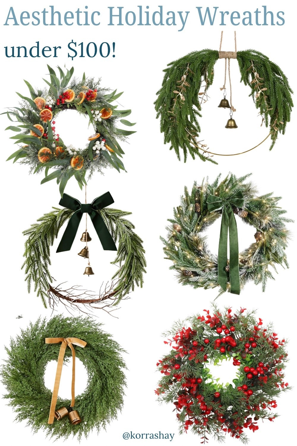 Aesthetic holiday wreaths under $100!

#LTKHoliday