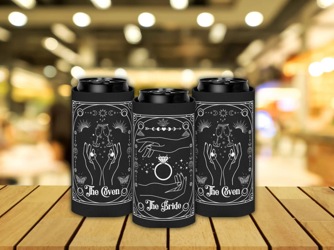 Tarot Bride Coven Slim Can Cooler Custom Bridesmaid Proposal - Etsy | Etsy (US)