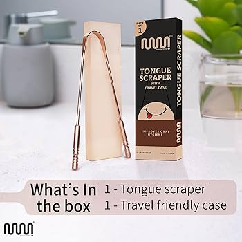MasterMedi Pure Copper Tongue Scraper for Adults, Tongue Scrubber for Bad Breath, Easy to Use, To... | Amazon (US)