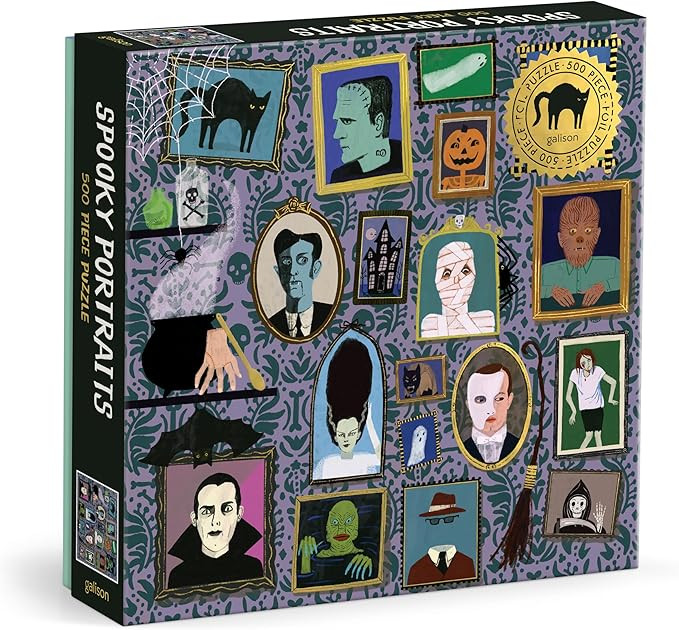 Galison Spooky Portraits – 500 Piece Foil Jigsaw Puzzle Featuring Scary Artwork of A Victorian ... | Amazon (US)
