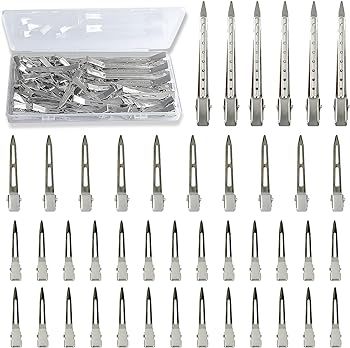 TseroFay 42Pcs Styling Hair Clips, Silver Metal Duck Billed Hair Clips for Women Styling Sectioni... | Amazon (US)