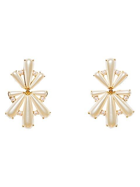 14K Gold-Plated & Scalloped Acrylic Pearl Chandelier Earrings | Saks Fifth Avenue