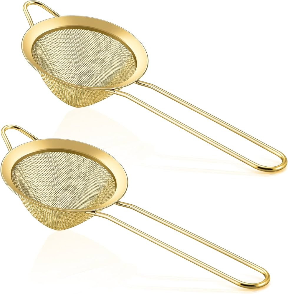 Conical Fine Mesh Strainer Set of 2, P&P CHEF 3.3” Stainless Steel Tea Strainer Sieve with Long... | Amazon (US)