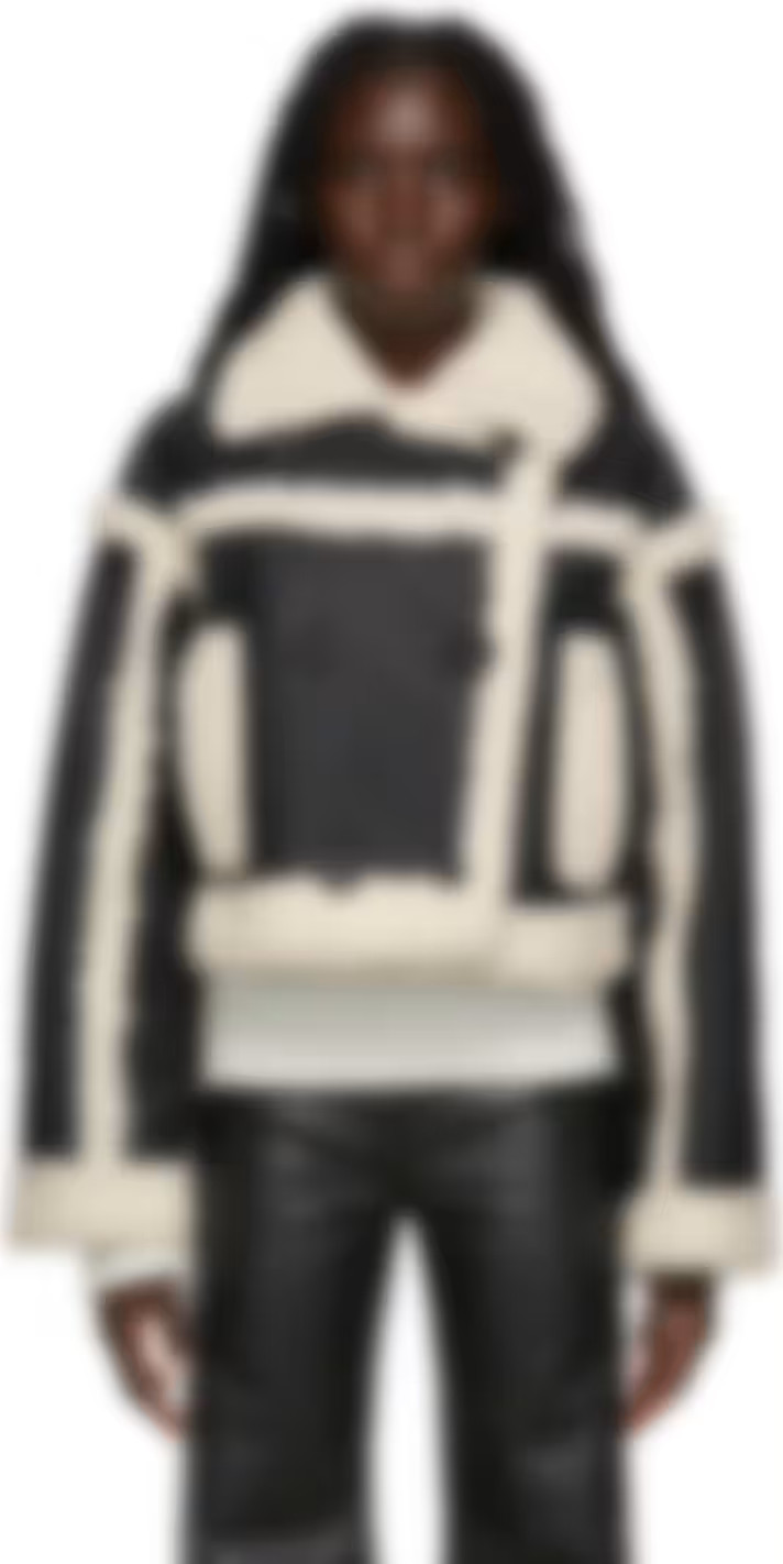 Black & Off-White Double-Breasted Cropped Kristy Jacket | SSENSE