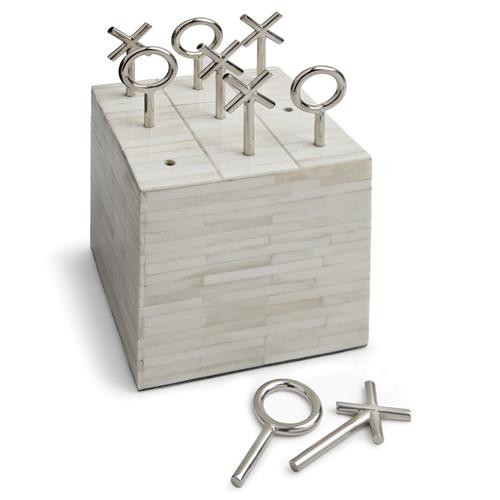 Regina Andrew Modern Classic Natural White Bone Tic Tac Toe Block Game Set | Kathy Kuo Home