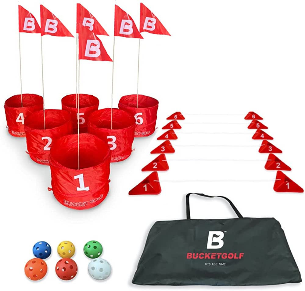 Bucket Golf The Ultimate Backyard Golf Game for Kids and Adults - Portable 6 Hole Golf Course Pla... | Amazon (US)