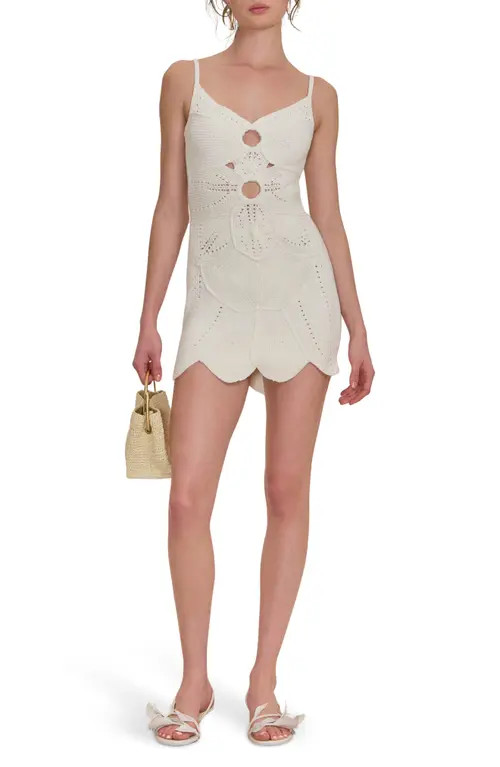 Cult Gaia Marlow Knit Minidress in Off White at Nordstrom, Size Large | Nordstrom