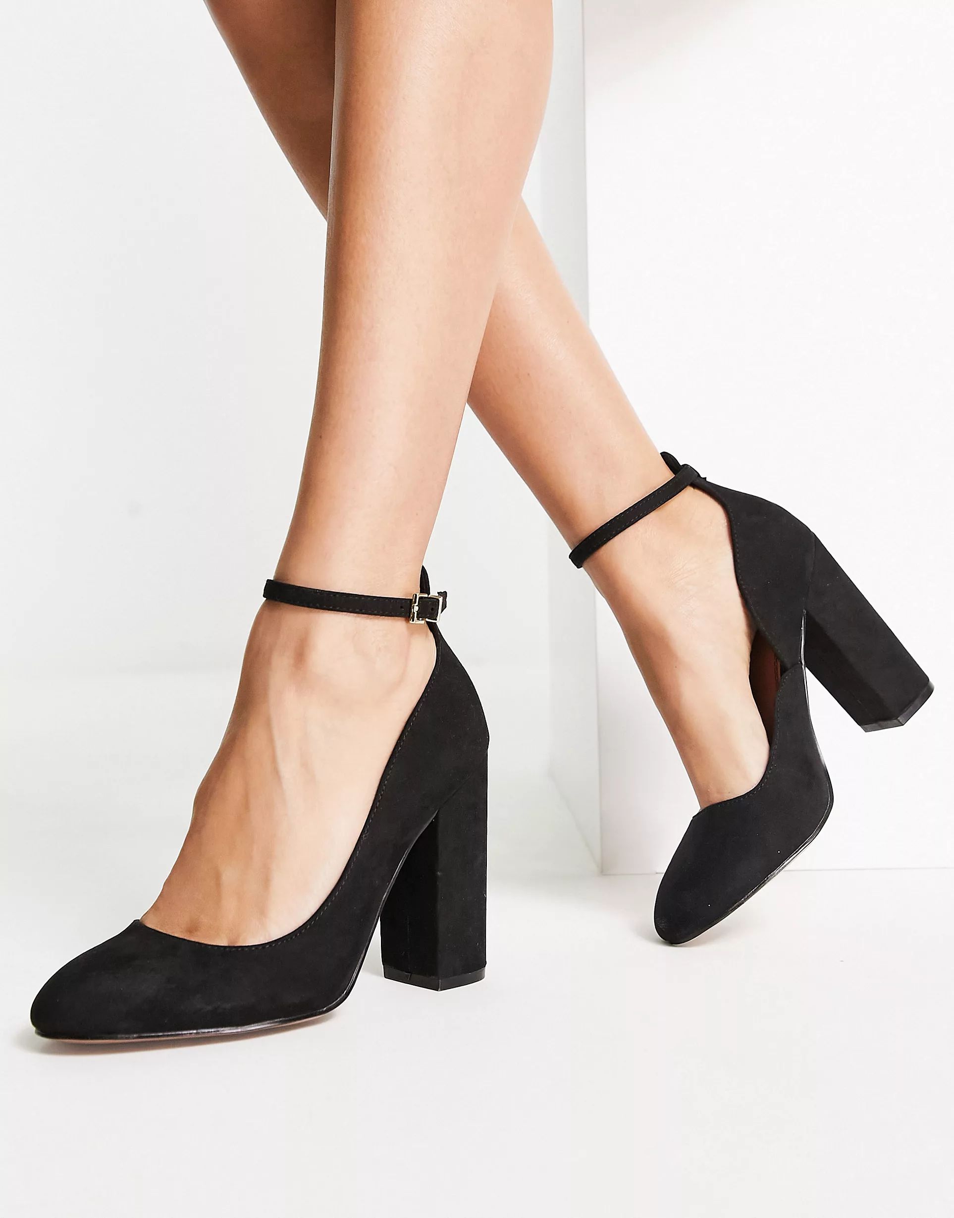 ASOS DESIGN Placid high block heels in black | ASOS (Global)