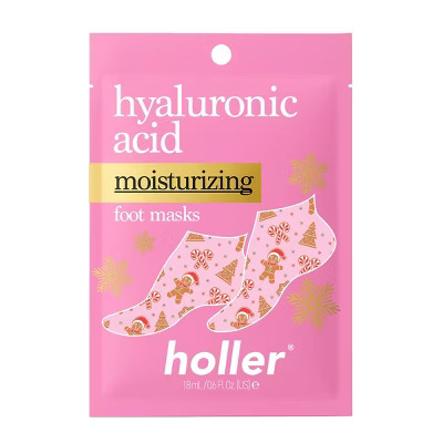Holler and Glow Toe-Tally Festive Gingerbread Hyaluronic Acid Moisturizing Foot Mask - 0.6 fl oz | Target