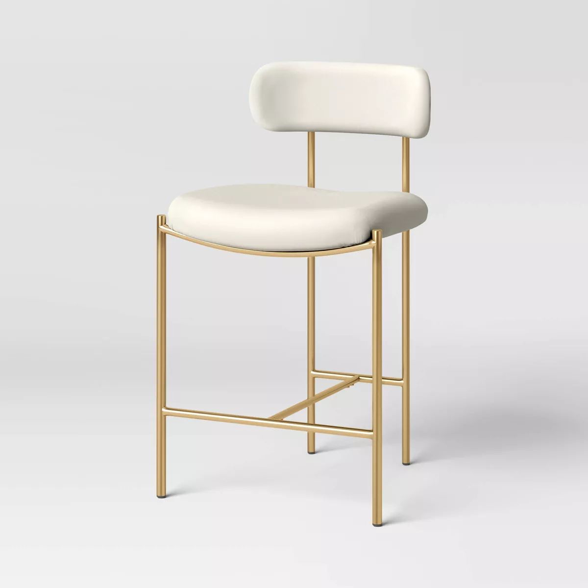 Orion Luxe Backed Counter Height Barstool with Brass Legs - Threshold™ | Target
