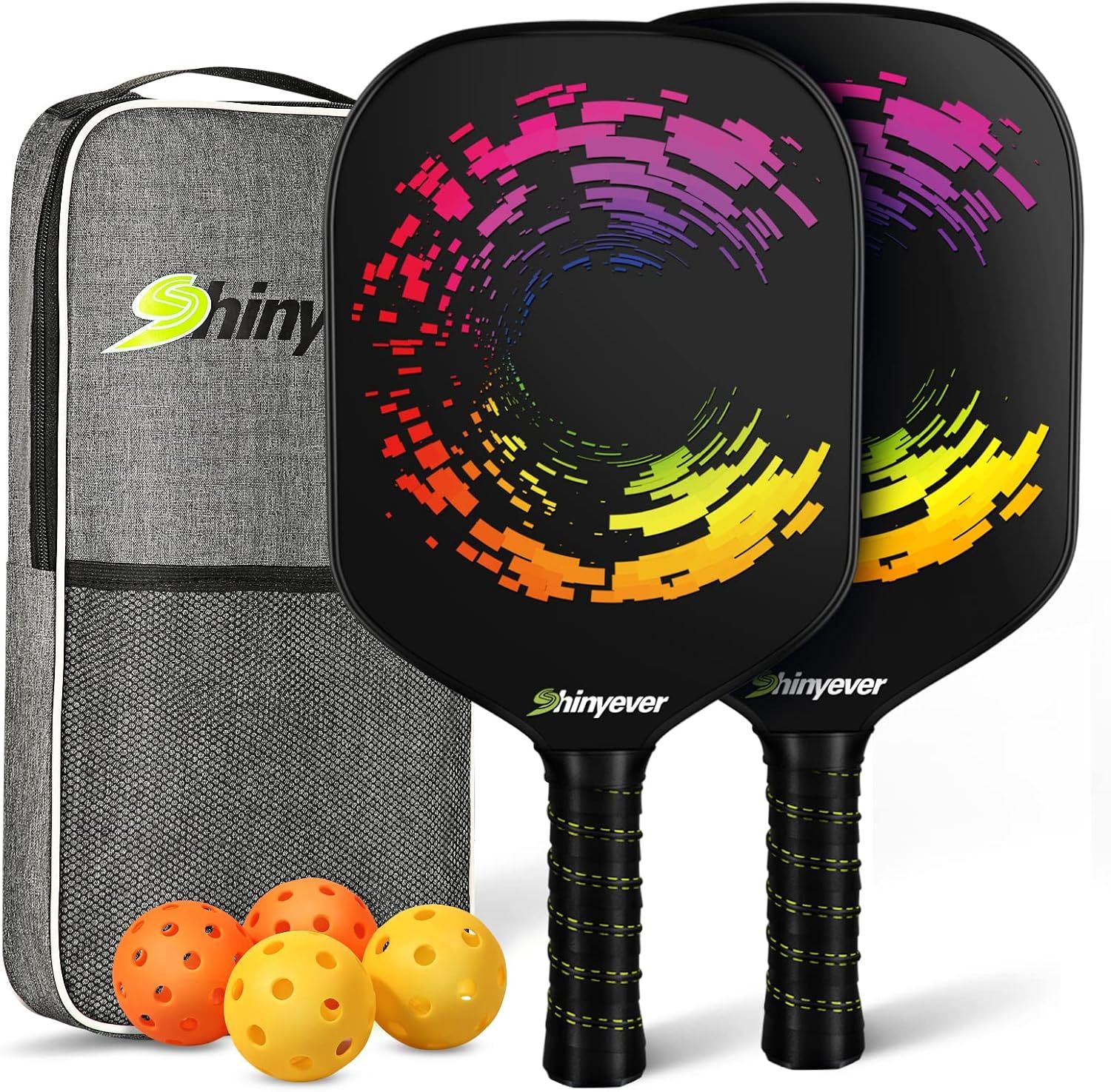 SHINYEVER Pickleball Paddles, Pickleball Paddles Set of 2 with 4 Pickleball Balls and Bag, Lightw... | Amazon (US)