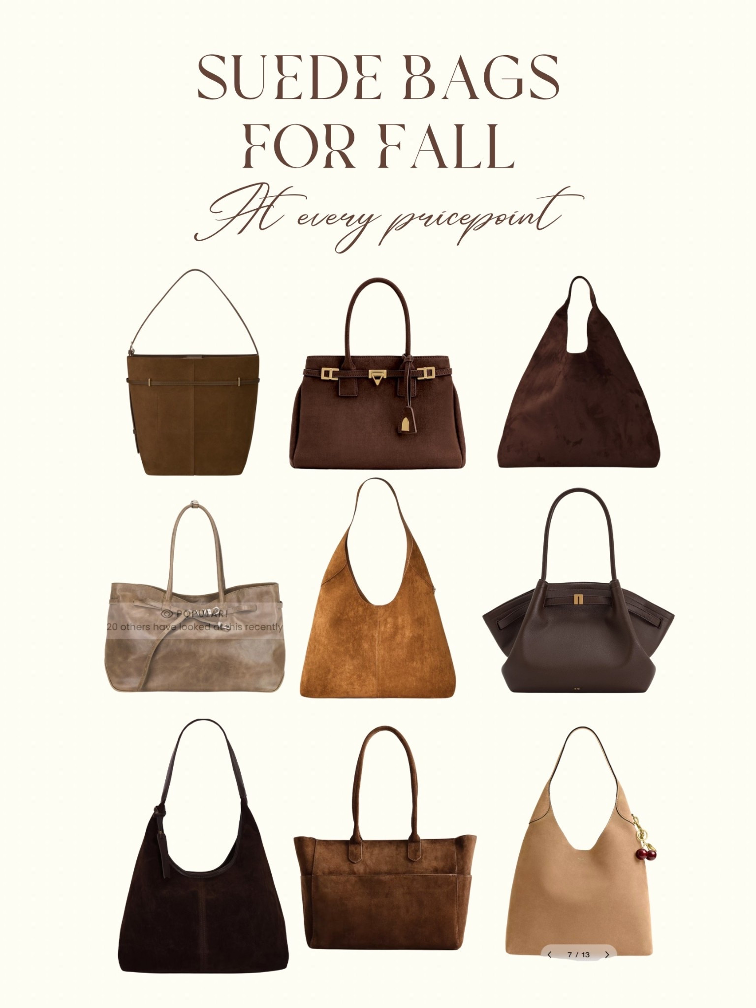 Loving suede bags for late summer to fall transition. These are all gorrrrgeous. Every price point included! Spoiler: one is only $35 

Fall bag, suede bags, target, revolve, amazon, designer dupe, fall, fall fashion, quince, jw pei 

#LTKStyleTip #LTKFindsUnder50 #LTKItBag