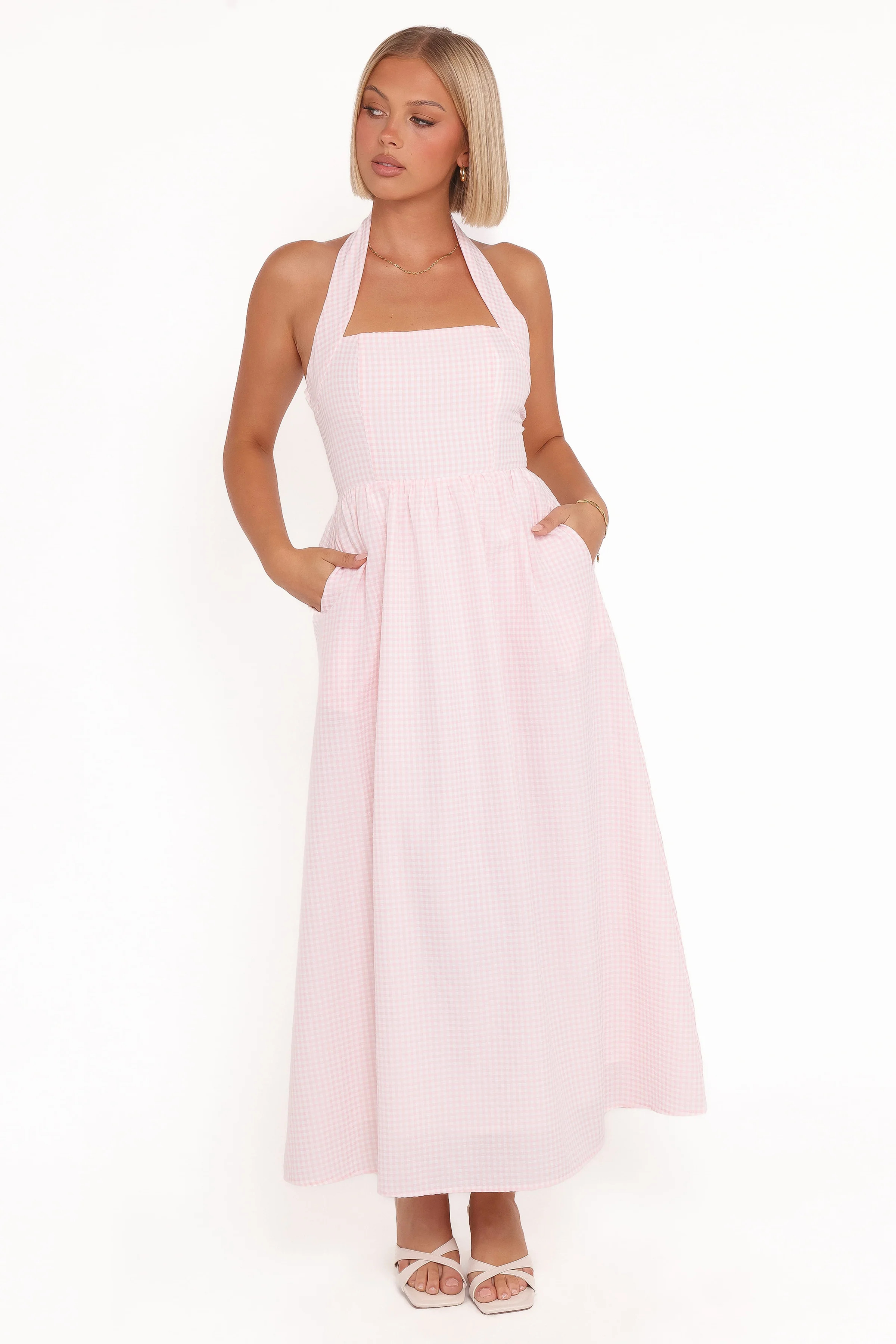 Margerie Halter Dress - Pink Gingham | Petal & Pup (US)
