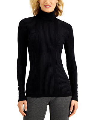 JM Collection Petite Ribbed Turtleneck Sweater, Created for Macy's - Macy's | Macy's