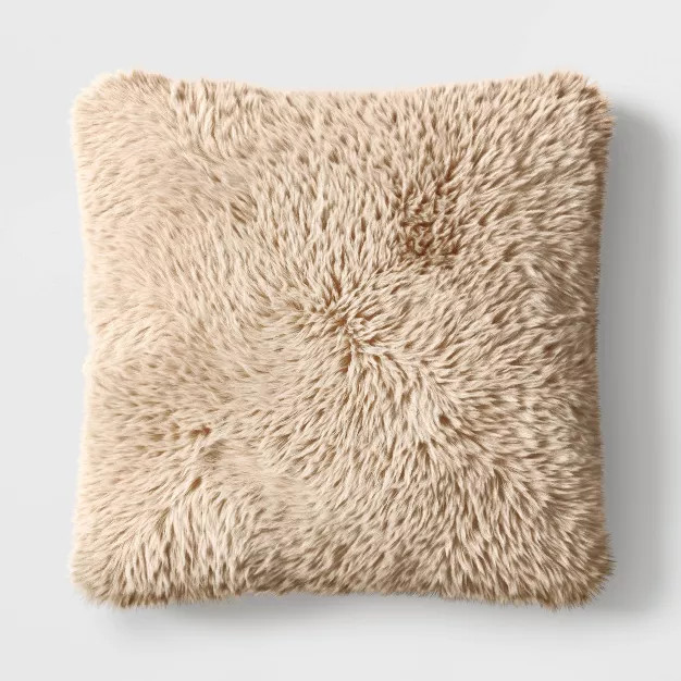 Tipped Long Faux Fur Throw Pillow - Threshold™ | Target