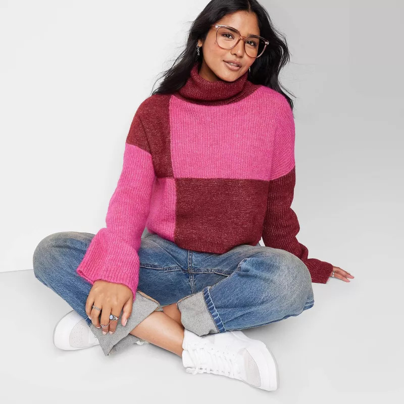 Women's Cropped Turtleneck Pullover Sweater - Wild Fable™ | Target