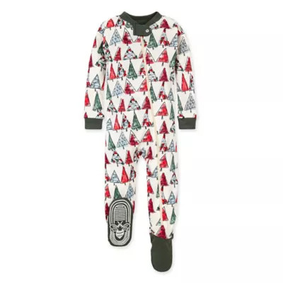 Burt's Bees Baby® Size 3-6M O Christmas Tree Organic Cotton Footie in Spinach | Bed Bath & Beyond