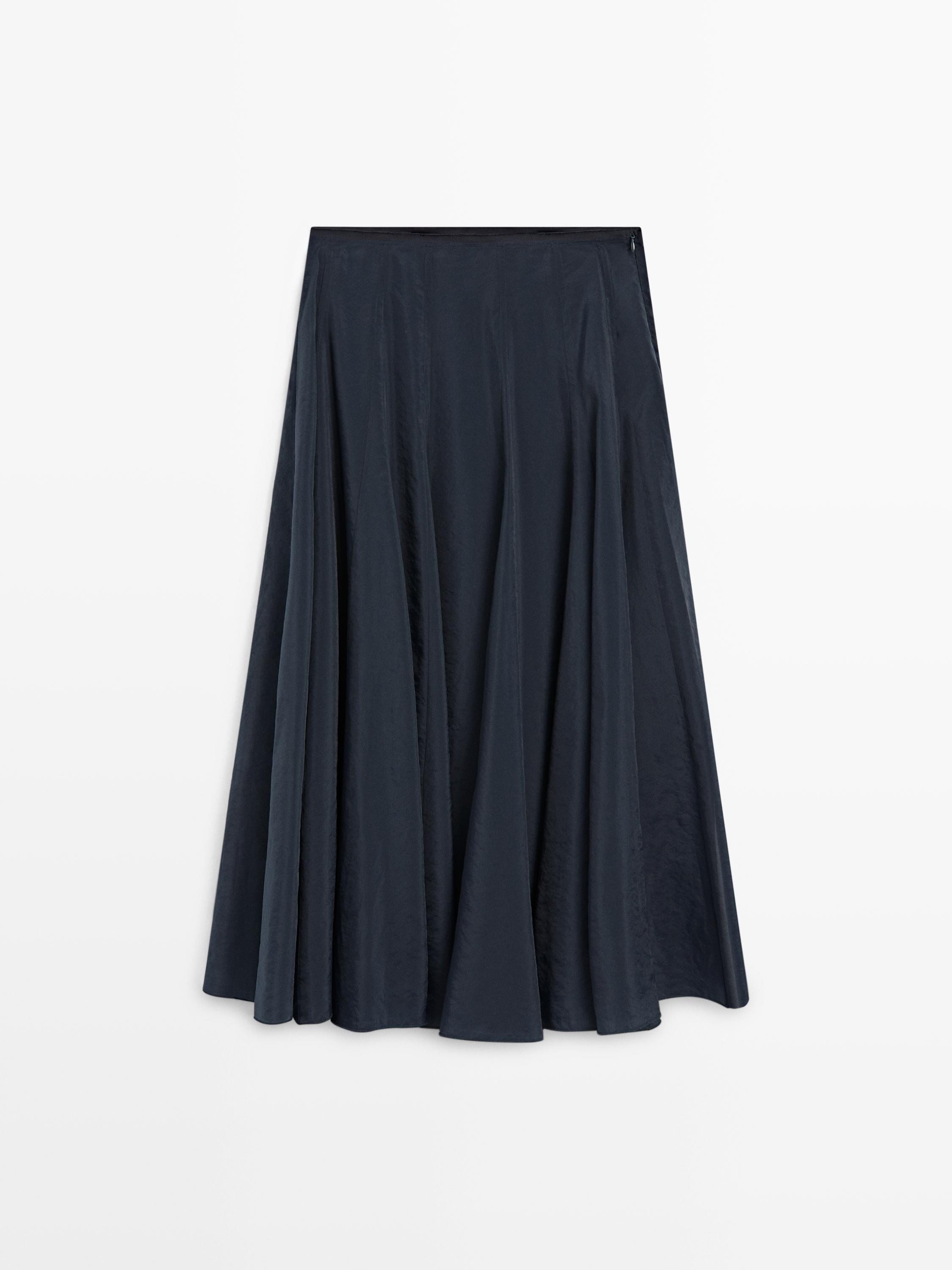 Midi skirt with pintucks | Massimo Dutti UK