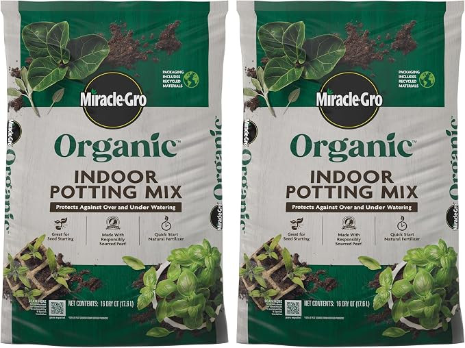 Miracle-Gro Organic Indoor Potting Mix - Protects Against Over and Under Watering, Planting Soil ... | Amazon (US)