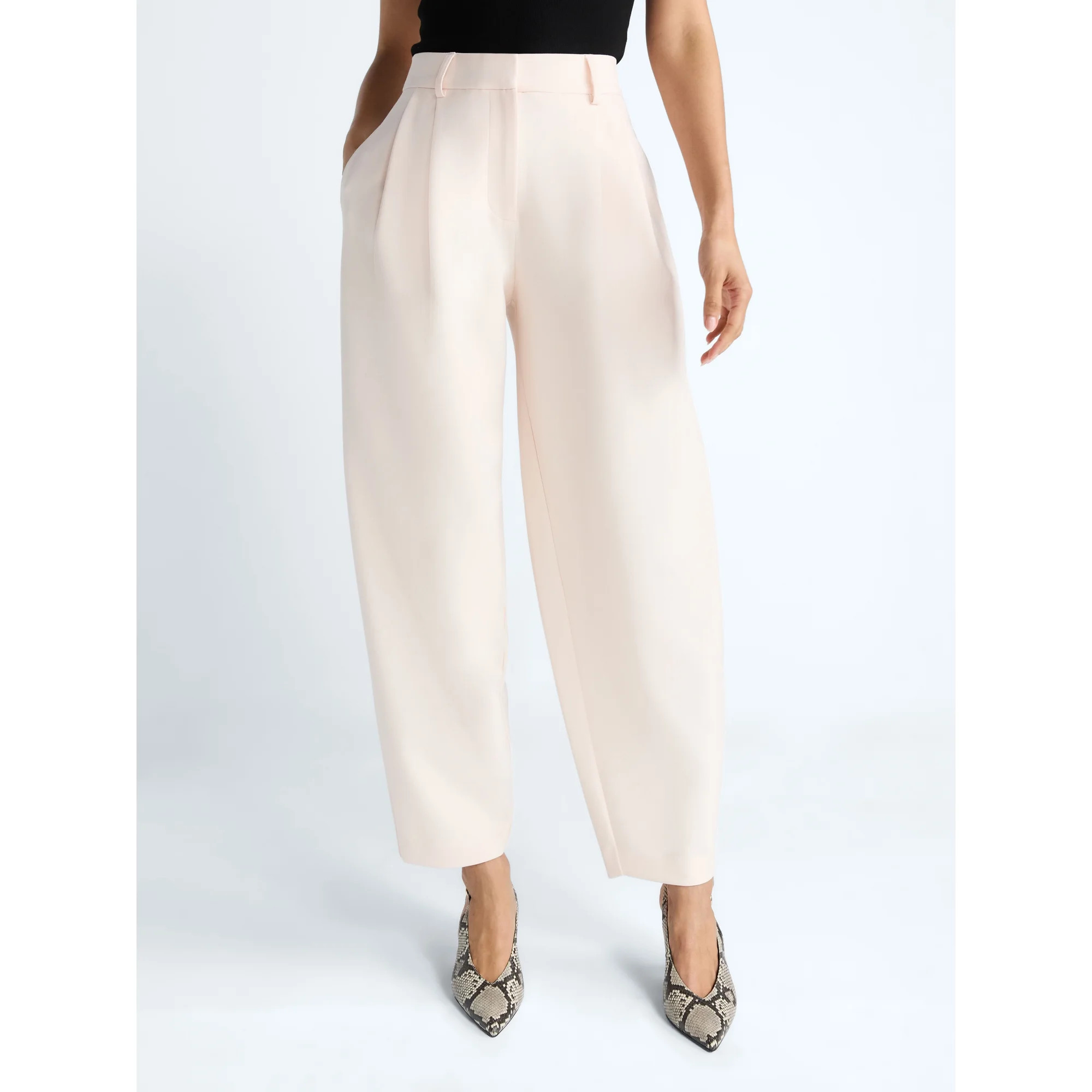Devil Wears Prada Scoop Collection Women’s and Women's Plus High Rise Pleated Trousers, 30" Ins... | Walmart (US)