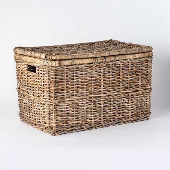 Lidded Kooboo Rattan Basket 17.5" x 17.5" - Threshold™ designed with Studio McGee | Target