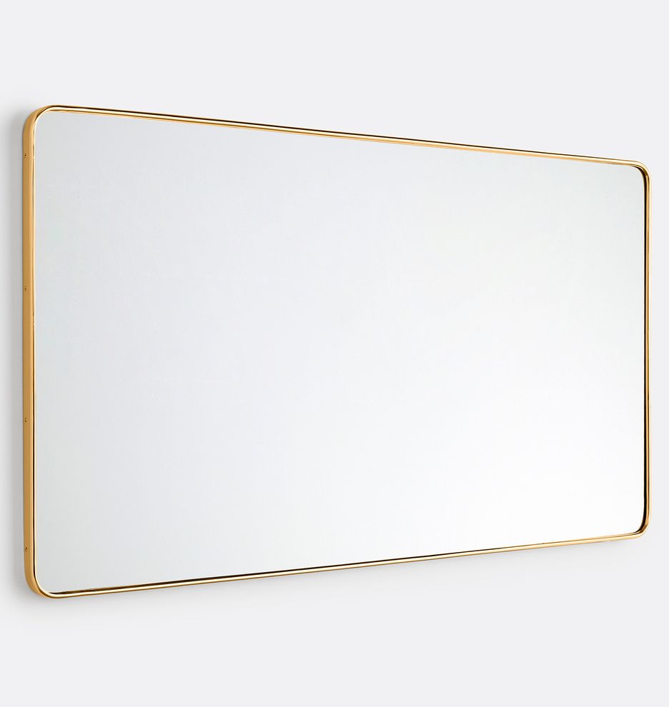 Double Vanity Rounded Rectangle Metal Framed Mirror | Rejuvenation