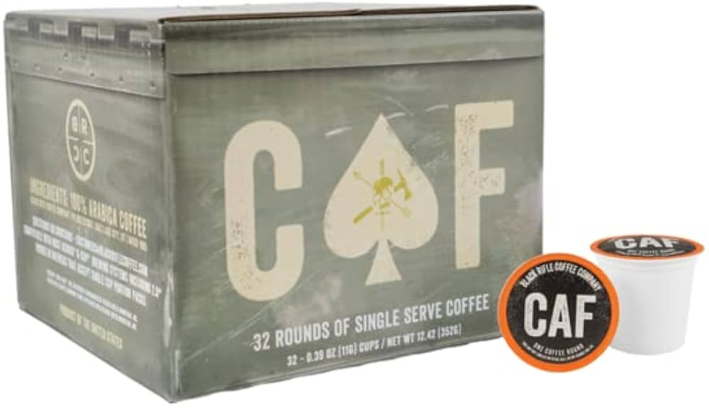 Black Rifle Coffee Company CAF, Medium Roast Coffee Pods with 2X the Caffeine, 32 Single Serve Co... | Amazon (US)