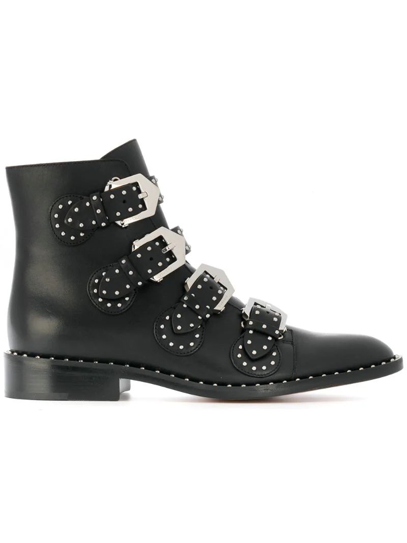 Givenchy - Studded Buckled Boots - Women - Calf Leather/Leather - 36 | Farfetch EU