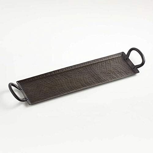 Rectangular Hammered Iron Serving Platter/Tray with Handles. Rustic, Vintage, Farmhouse Look. Hol... | Amazon (US)