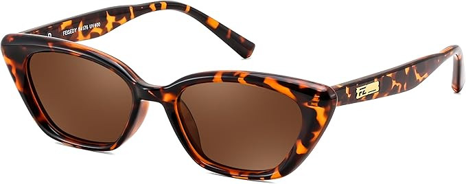 Trendy Polarized Cateye Sunglasses for Women Men Retro Rectangle Narrow Sunnies B4176 | Amazon (US)