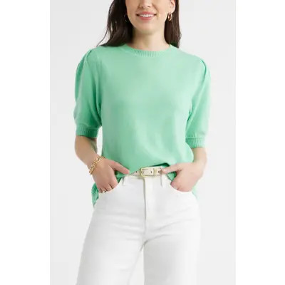 caslon(r) Puff Sleeve Wool & Cashmere Sweater in Olive Epsom at Nordstrom, Size X-Large | Nordstrom