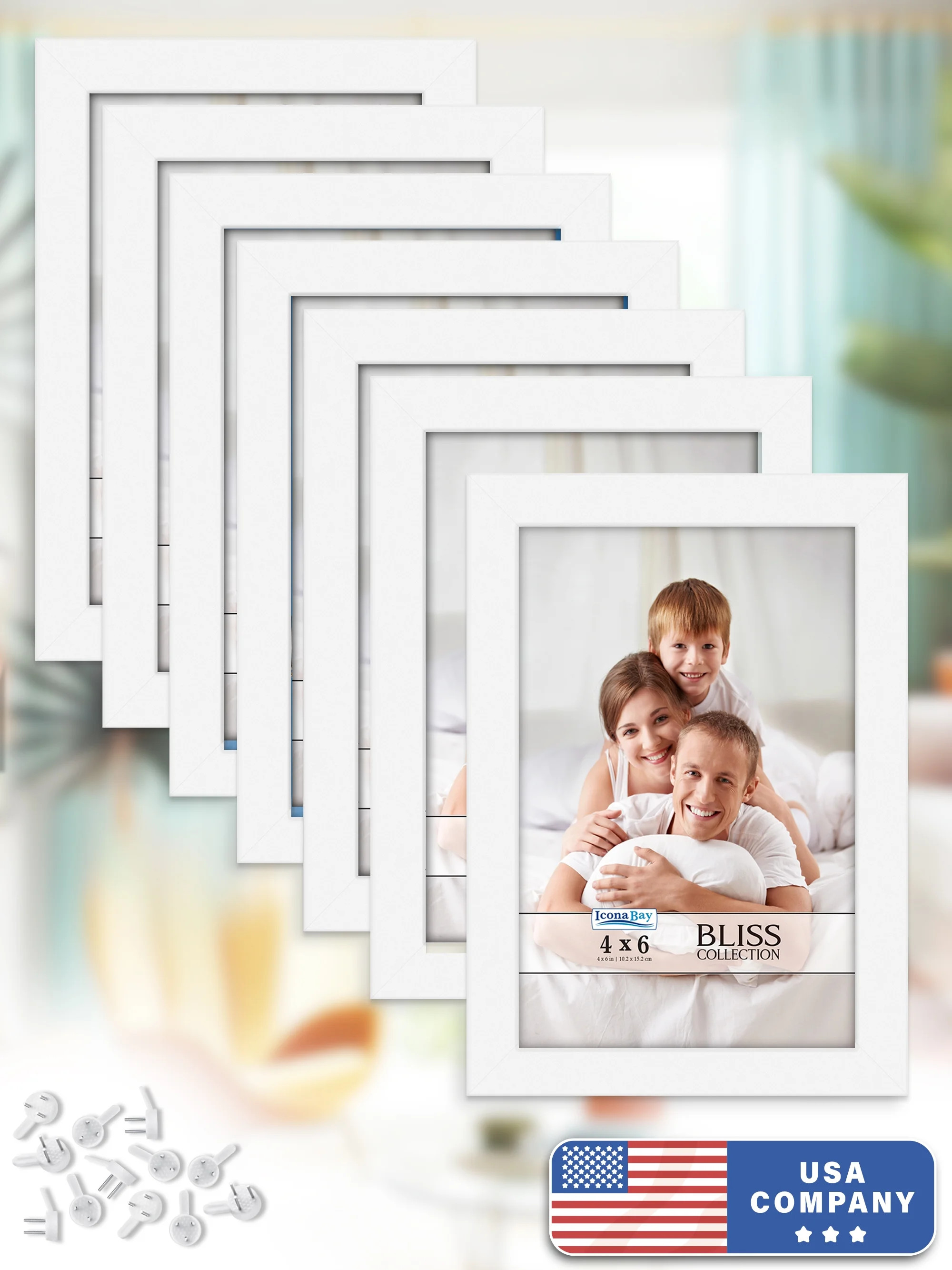 Icona Bay 4x6 White Picture Frames, 12 Pack, Bliss Tabletop Frames | Walmart (US)