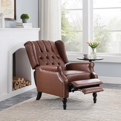 Alta Traditional 28.5" Wide Manual Wingback Recliner Chair with Button-Tufted Diamond Stitching | Wayfair North America