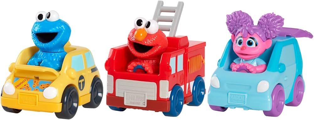 Just Play Sesame Street Twist and Pop Wheelies 3-Pack Preschool Toy Vehicles, Kids Toys for Ages ... | Amazon (US)
