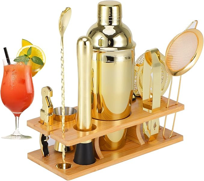 Bartender Kit 11-Piece Cocktail Shaker-Muddler for Cocktails 25oz Boston Shaker-Bar Accessories w... | Amazon (US)