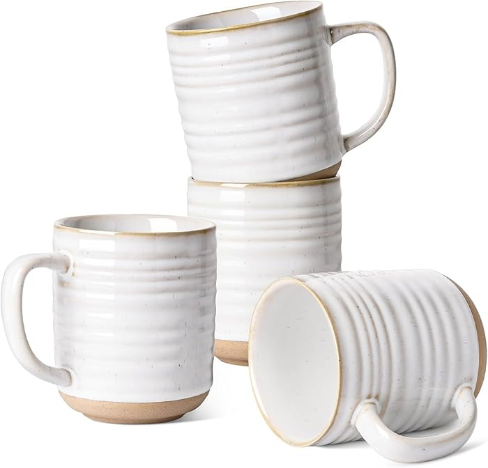 LE TAUCI Coffee Mugs 18 oz,Ceramic Mug Set, Coffee Cups for Latte, Hot Tea, Cappuccino, Mocha, Co... | Amazon (US)