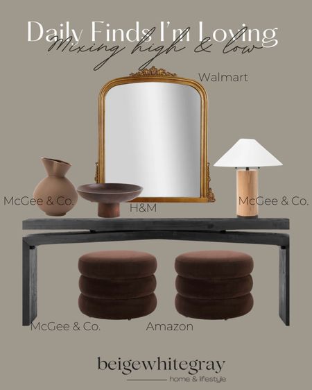 I am all about mixing high and low for home decor! I linked this beautiful inspiration view for an entryway or any wall of your home. By the way this console is only $900 & pairing it with this Walmart mirror for the ultimate high low paring. Check out these gorgeous stools from Amazon and lamp!! 

#LTKSeasonal #LTKhome #LTKFind