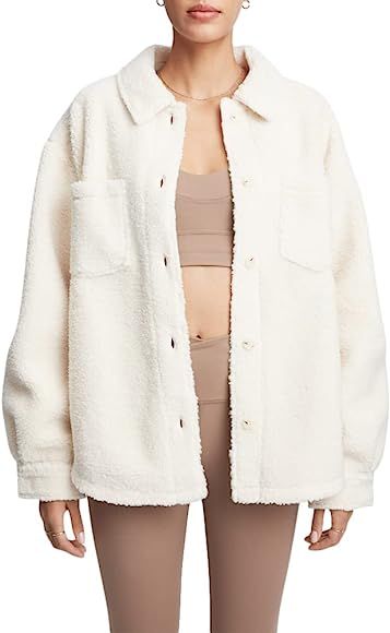 Amazon.com: SJ-SJB10043-Sincerely Jules x Bandier The Aspen Sherpa Jacket-Cream-L : Clothing, Sho... | Amazon (US)