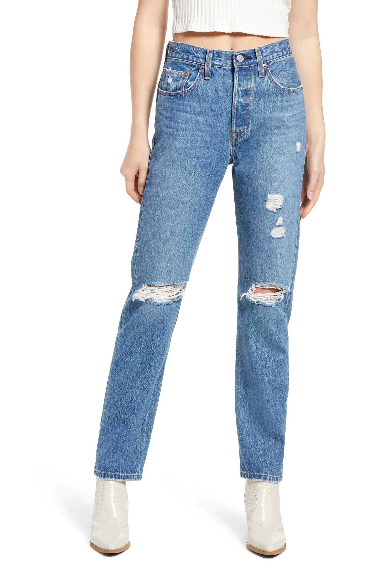 Levi's® 501® Ripped Straight Leg Jeans | Nordstrom | Nordstrom