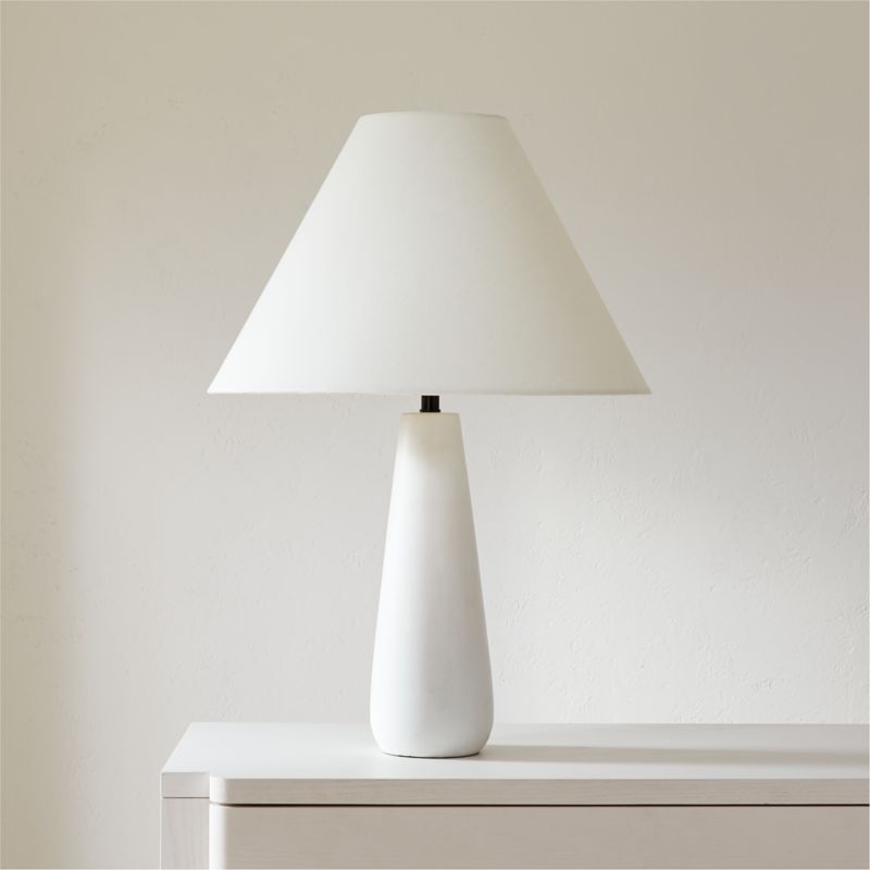 Polar White Cement Table Lamp + Reviews | CB2 | CB2