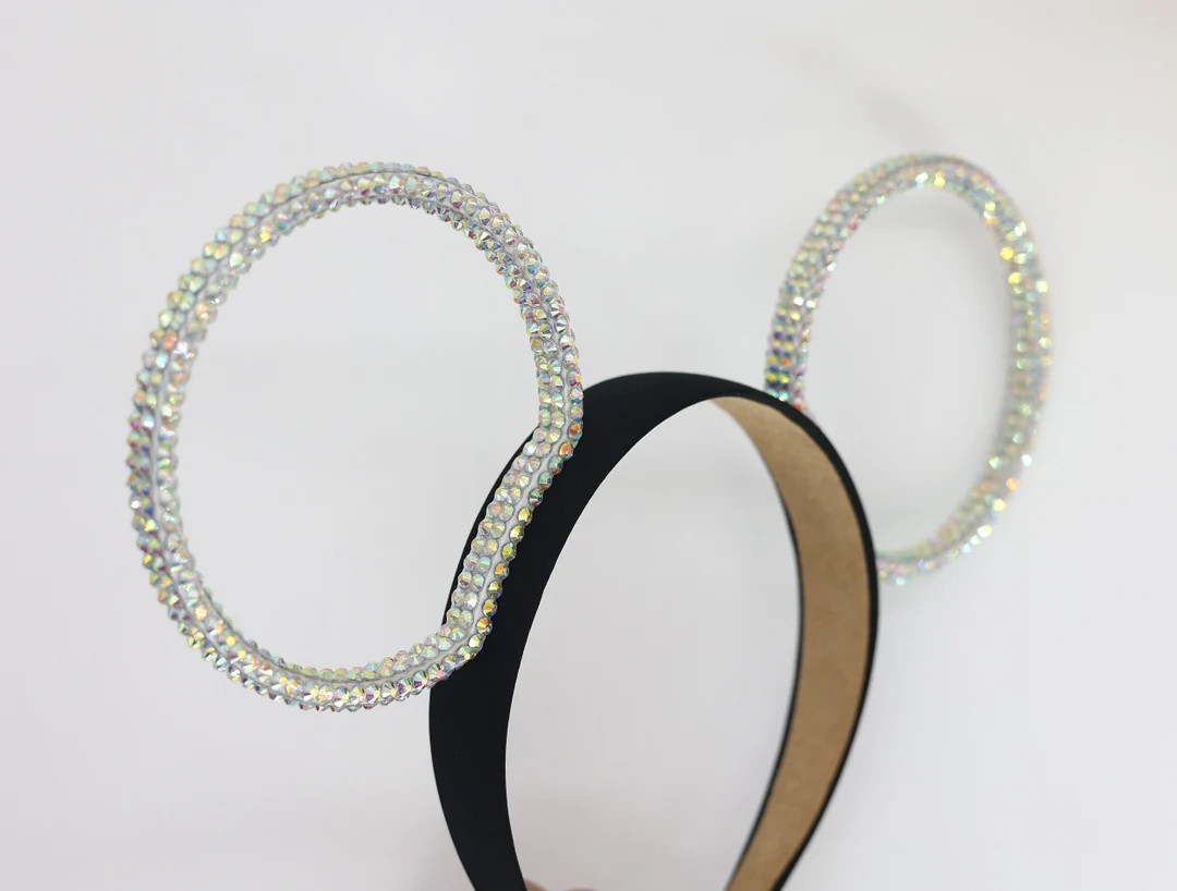 3D All Sides Rhinestone IRIDESCENT Mouse Ears Minnie Rings Full Covered Bedazzled Sparkly Rim - E... | Etsy (US)