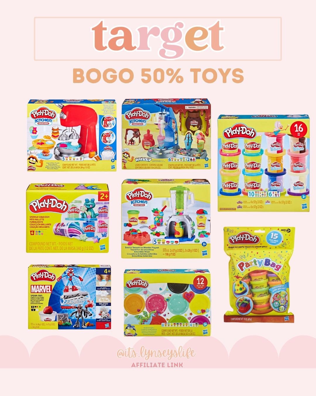 Target BOGO 50% off Toys- Play-doh Edition 

Target Toys | Target Sale | toy Sale | Toys | Kid Sale | Kid Gift Guide |  

 #LTKSaleAlert #LTKKids #LTKFamily