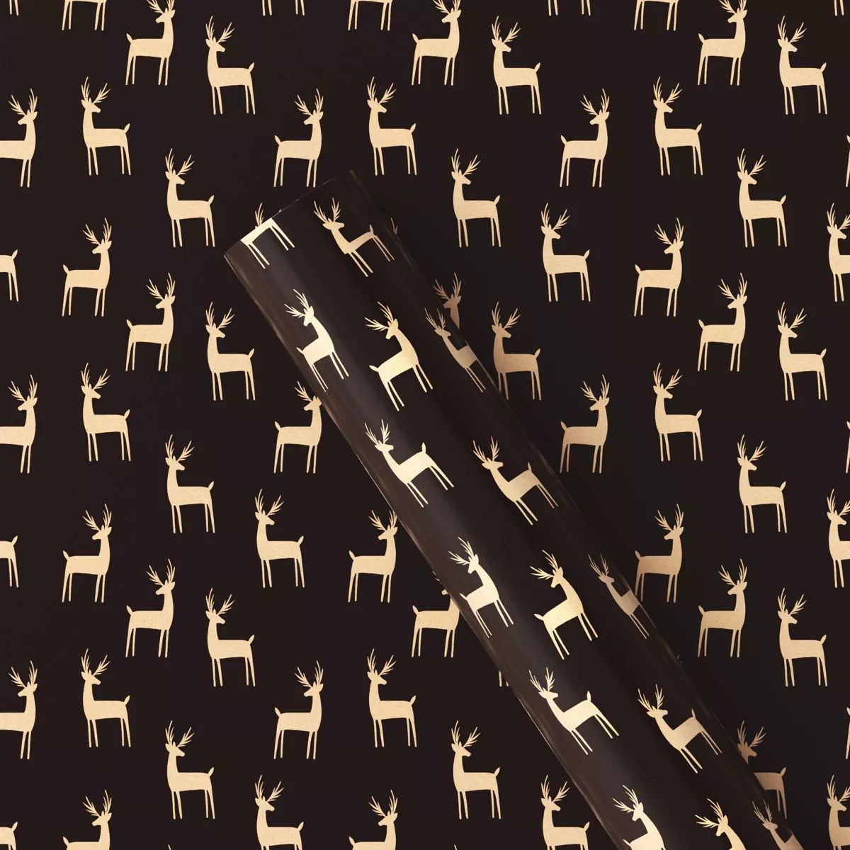 220 sq ft Deer Christmas Gift Wrap Black - Wondershop™ | Target