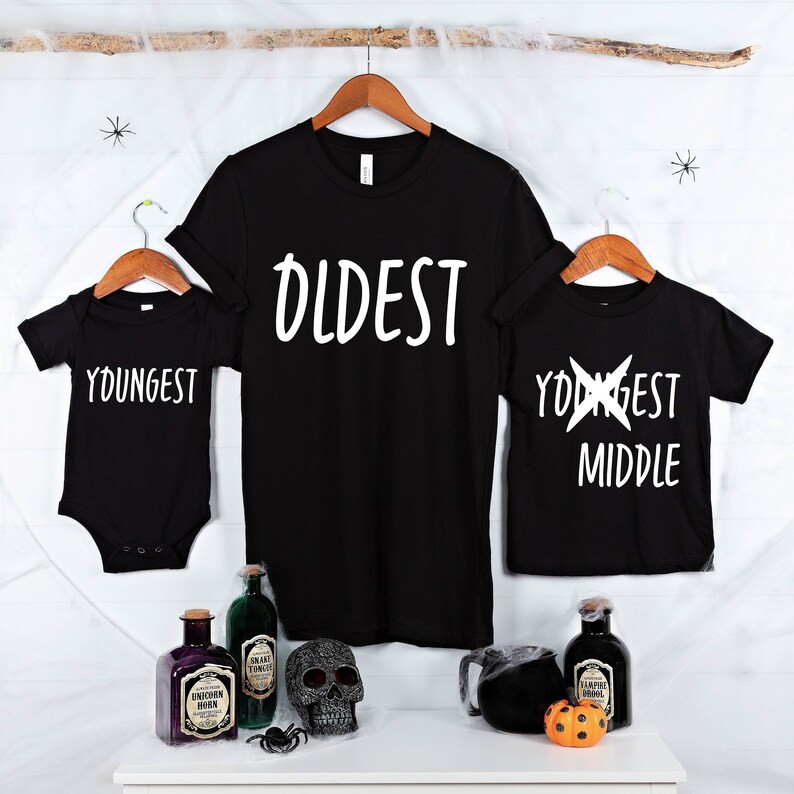Oldest Middle Youngest T-shirt, Sibling Shirts Set of 3, 3rd Baby, Youngest Baby, New Addition, N... | Etsy (US)