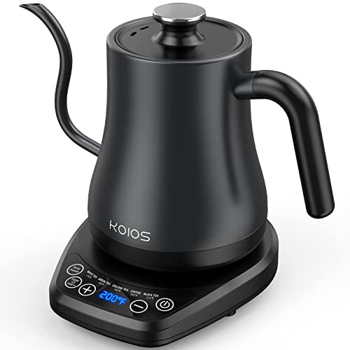 Gooseneck Electric Kettle with ±1℉ Temperature Control, KOIOS 1200W Quick Heating Gooseneck Kettle for Pour Over Coffee & Tea, 2 hours Temp Hold, Auto Shut-Off & Boil-Dry Protection, Matte Black | Amazon (US)